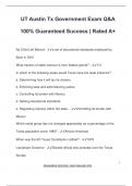 UT Austin Tx Government Exam Q&A  100&percnt; Guaranteed Success &vert; Rated A&plus;