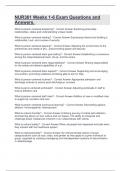 NUR361 Weeks 1-6 Exam Questions and Answers&period;