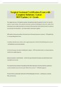 Surgical Assistant Certification Exam with Complete Solutions &vert; Latest 2025 Update &vert; A&plus; Grade