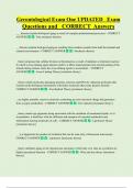 Gerontological Exam One UPDATED Exam  Questions and CORRECT Answers