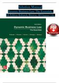 Solution Manual Dynamic Business Law&colon; The Essentials&comma; 6th Edition Kubasek&comma; Browne&comma; All Chapters 1-25&rpar;&comma;