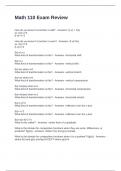 Math 110 Exam Review Exam Questions with Correct Answers 