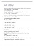 Math 110 Final Exam Questions with 100&percnt; Answers