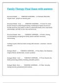 Family Therapy Final Exam with answers