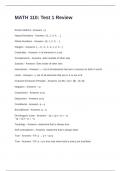 MATH 110 Test 1 Review Exam Questions and 100&percnt; Answers