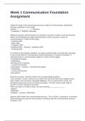 Communication Foundation Assignment Exam Questions with Correct Answers