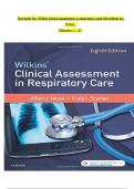 Test bank For Wilkins clinical assessment in respiratory care 8th edition by Huber&comma;  Chapters 1 - 21&emsp;