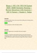 Exam 1&colon; NU 176 &sol; NU176 &lpar;Latest 2025 &sol; 2026&rpar; Geriatric Nursing &vert; Review Questions with Answers &vert; 100 &percnt; Correct &vert; Grade A - Galen