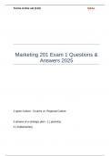 Marketing 201 Exam Questions & Answers 2025