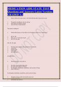 MEDICATION AIDE STATE TEST Questions and Answers Latest Versions GRADED A&plus;