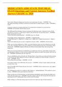 MEDICATION AIDE STATE TEST REAL EXAM Questions and Correct Answers Verified