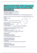 MEDICATION AIDE TEST Questions and Answers Latest Versions 2025 GRADED A&plus;