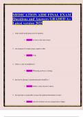 MEDICATION AIDE FINAL EXAM Questions and Answers GRADED A&plus; Latest version 2025