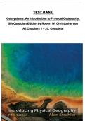 Test Bank  Geosystems&colon; An Introduction to Physical Geography&comma;  5th Canadian Edition by Robert W&period; Christopherson  All Chapters 1 &ndash; 20&comma; Complete