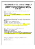 VTNE EMERGENCY AND CRITICAL CARE EXAM &vert; ALL QUESTIONS AND CORRECT ANSWERS &vert; GRADED A&plus; &vert; VERIFIED ANSWERS &vert; NEWEST EXAM 2025