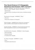 Ftce Social Science 6-12 Geography Questions And Answers 100&percnt; Correct&excl;&excl;&excl;