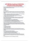 ATI CMS Nursing Exam 2 2025 With compete solution Brand New