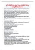 ATI CMS Nursing Exam 3 2025 With complete solution  