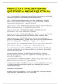Personal care home administrator QUESTIONS & ANSWERS&lpar;RATED A&plus;&rpar;