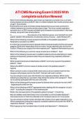 ATI CMS Nursing Exam With complete solution Package Deal
