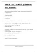 NUTR 2100 exam 1 questions and answers