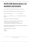 NUTR 2100 Review &lpar;Exam 1-3&rpar; questions and answers