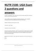 NUTR 2100- UGA Exam 2 questions and answers