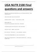 UGA NUTR 2100 Final questions and answers&period;