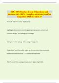 SOC 100 &lpar;Purdue&rpar; Exam 1 Questions and answers with 100&percnt; Complete solutions &vert; verified &updated 2025&vert; Graded A&plus;
