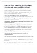 Certified Peer Specialist Training Exam Questions & Answers 100&percnt; Solved&excl;