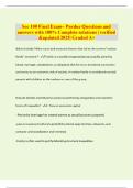 Soc 100 Final Exam&ndash; Purdue Questions and answers with 100&percnt; Complete solutions &vert; verified &updated 2025&vert; Graded A&plus;