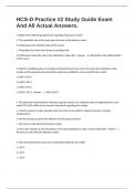 HCS-D Practice &num;2 Study Guide Exam And All Actual Answers&period;