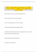 SLPA Certification Exam Questions with 100&percnt; Correct Answers &vert; Verified &vert; Latest Update 2025&vert; Already Passed