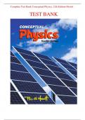 Complete Test Bank Conceptual Physics 12th Edition Hewitt Questions & Answers with rationales &lpar;Chapter 1-36&rpar;