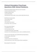 Clinical Orientation Prep Exam Questions With Solved Solutions&period;