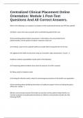 Centralized Clinical Placement Online Orientation&colon; Module 1 Post-Test Questions And All Correct Answers&period;