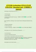 ANT2100 &lpar;Archaeology&rpar; FINAL EXAM UPDATED Questions and CORRECT  Answers