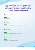 Exam 3&colon; BIOS251&sol; BIOS 251 &lpar;Latest 2025&sol; 2026 Update&rpar; Anatomy and Physiology I Review&vert; Qs & As&vert; Grade A&vert; 100&percnt; Correct &lpar;Verified Answers&rpar;- Chamberlain