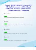 Exam 2&colon; BIOS251&sol; BIOS 251 &lpar;Latest 2025&sol; 2026 Update&rpar; Anatomy and Physiology I Guide&vert; Qs & As&vert; Grade A&vert; 100&percnt; Correct &lpar;Verified Answers&rpar;- Chamberlain