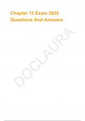 Chapter 13 Exam 2025 Questions And Answers