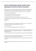 Excel Certification Study Guide Exam Questions And All Correct Answers&period;