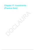 Chapter 17&colon; Investments &lpar;Practice Quiz&rpar;
