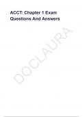 ACCT&colon; Chapter 1 Exam Questions And Answers