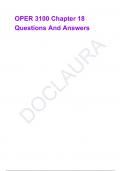 OPER 3100 Chapter 18 Questions And Answers