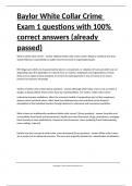 Baylor White Collar Crime Exam 1 questions with 100- correct answers &lpar;already passed&rpar;