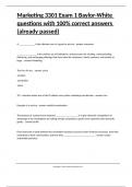 Marketing 3301 Exam 1 Baylor-White questions with 100- correct answers &lpar;already passed&rpar;&period;