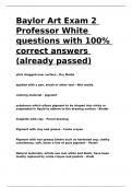 Baylor Art Exam 2 Professor White questions with 100- correct answers &lpar;already passed&rpar;