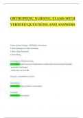 Orthopedic Nursing Exam Questions and Answers 100&percnt; Solved &vert; Rated A&plus;&lpar;2024-2025&rpar;