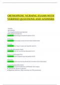 Orthopedic Nursing Exam Questions and Answers 100&percnt; Solved &vert; Rated A&plus;&lpar;2024-2025&rpar;