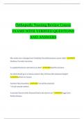 Orthopedic Nursing Exam Questions and Answers 100&percnt; Solved &vert; Rated A&plus;&lpar;2024-2025&rpar;